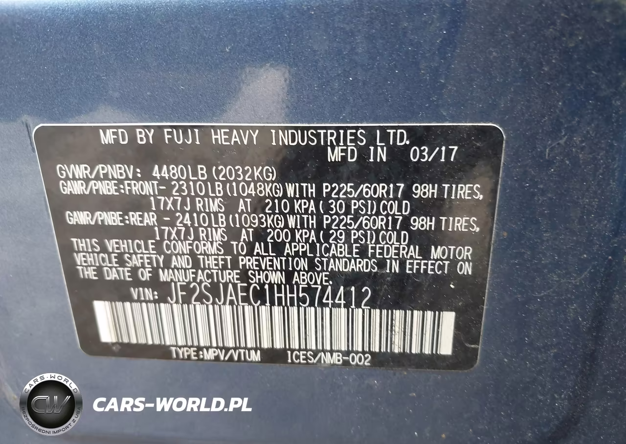 2017 Subaru Forester 2.5I Premium VIN:JF2SJAEC1HH574412 - 9
