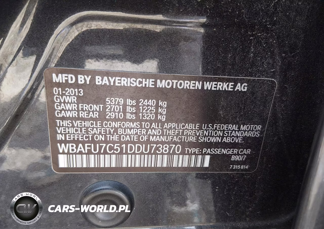 2013 BMW 535I xDrive VIN:WBAFU7C51DDU73870 - 9