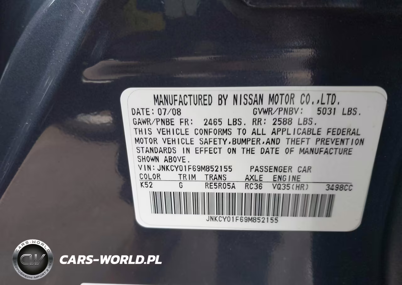 2009 Infiniti M35 VIN:JNKCY01F69M852155 - 9