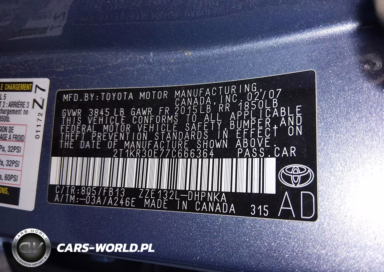 2007 Toyota Matrix Xr VIN:2T1KR30E77C666364 - 9