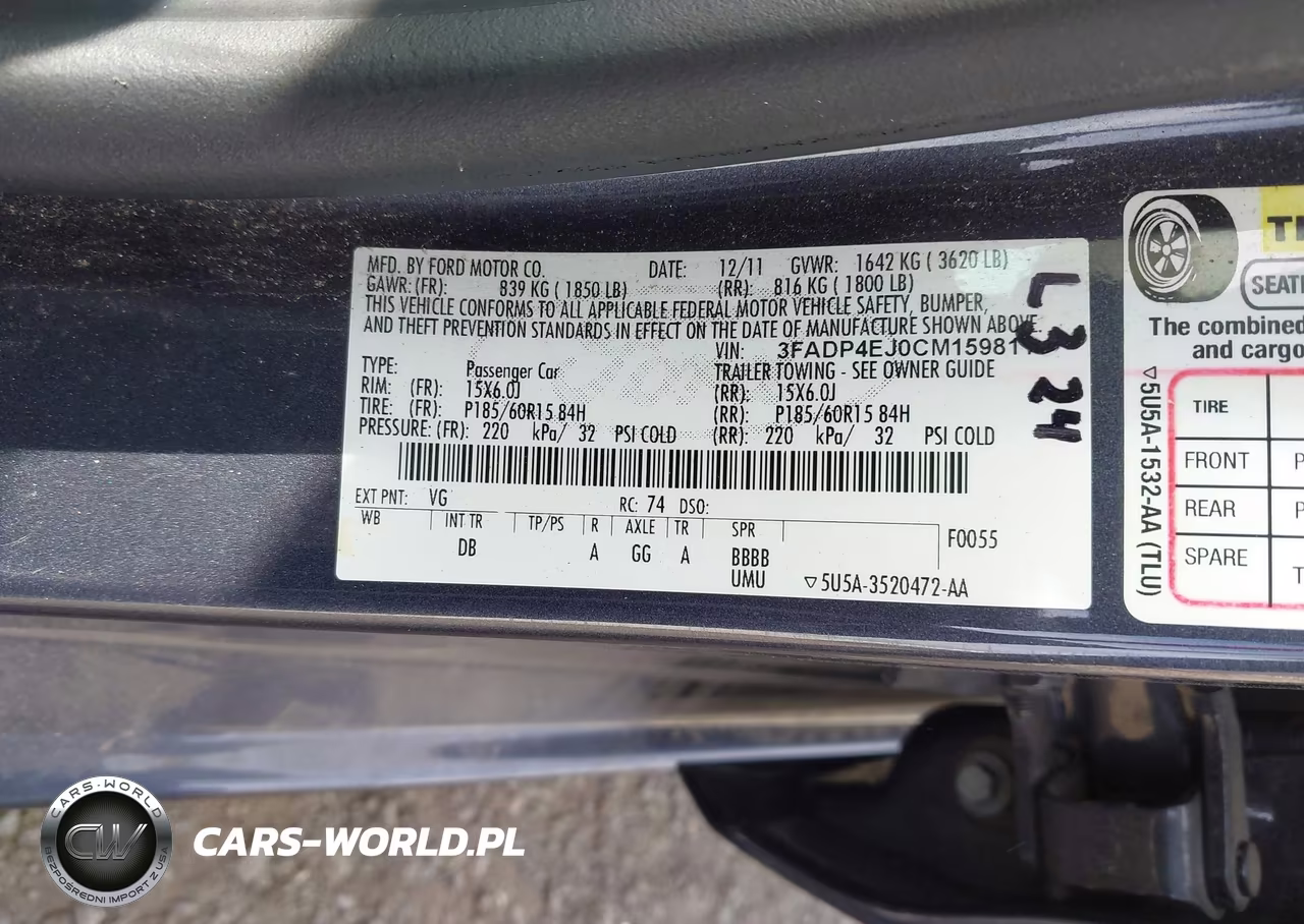 2012 Ford Fiesta Se VIN:3FADP4EJ0CM159811 - 9
