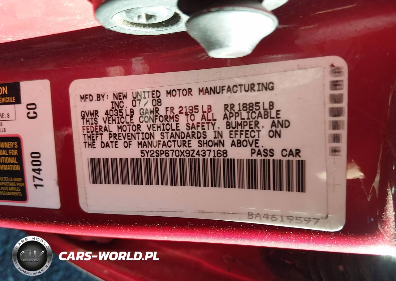 2009 Pontiac Vibe VIN:5Y2SP670X9Z437168 - 9