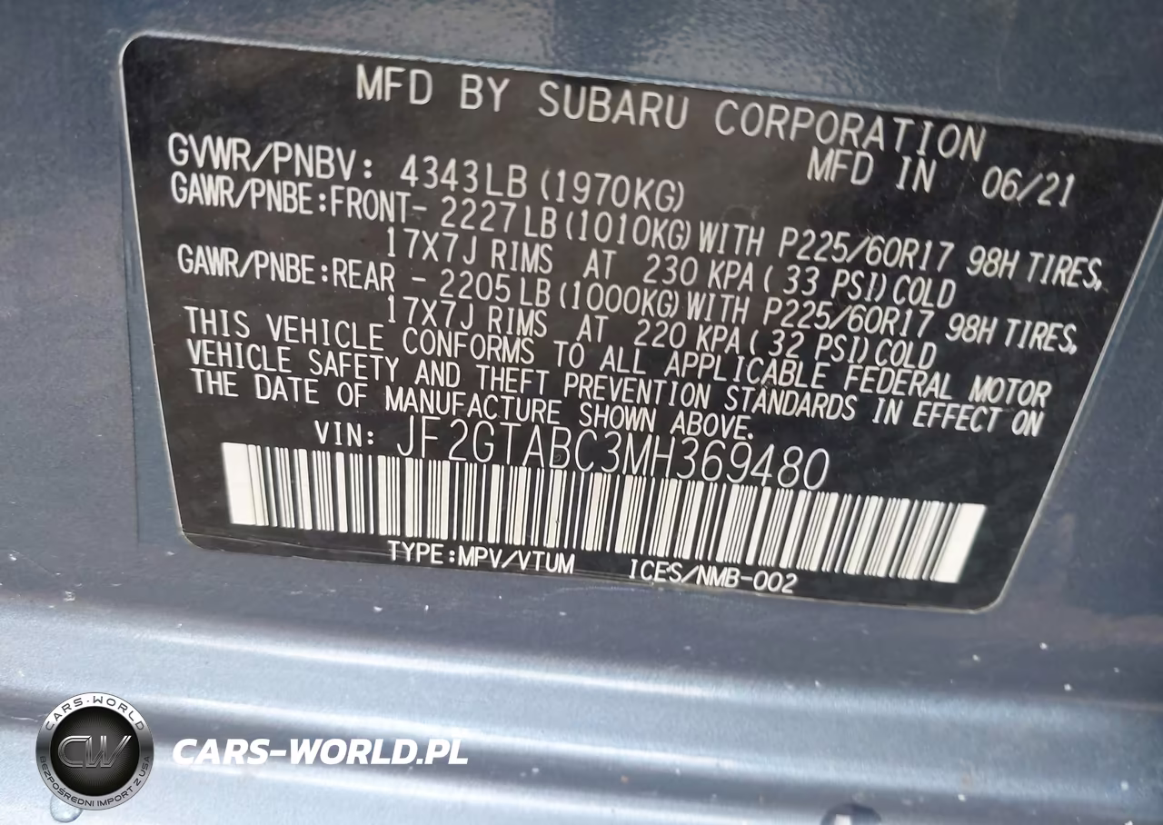 2021 Subaru Crosstrek VIN:JF2GTABC3MH369480 - 9