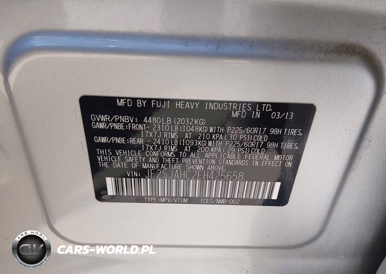 2014 Subaru Forester 2.5I Limited VIN:JF2SJAHC2EH425658 - 9