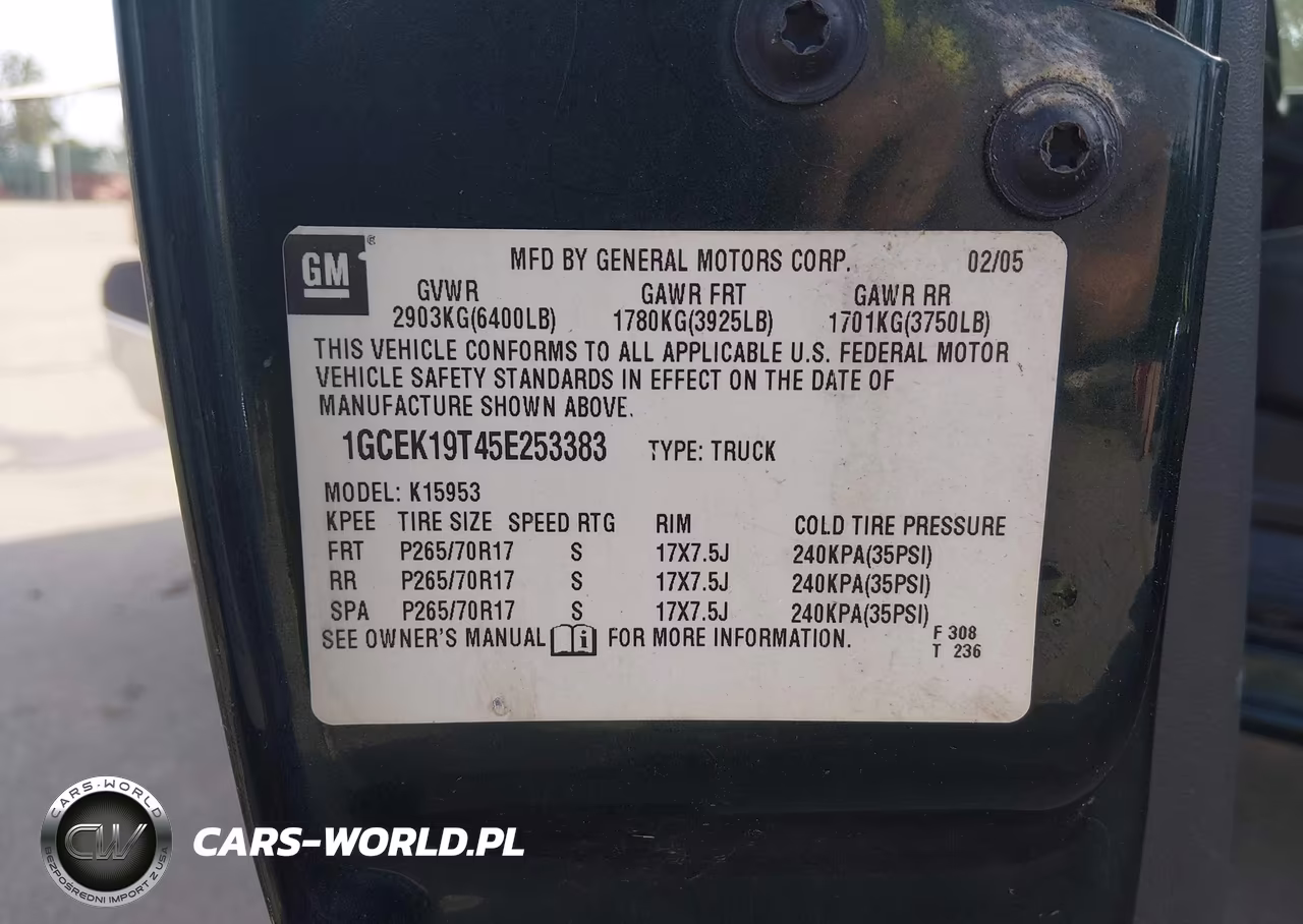 2005 Chevrolet Silverado 1500 Work Truck VIN:1GCEK19T45E253383 - 9