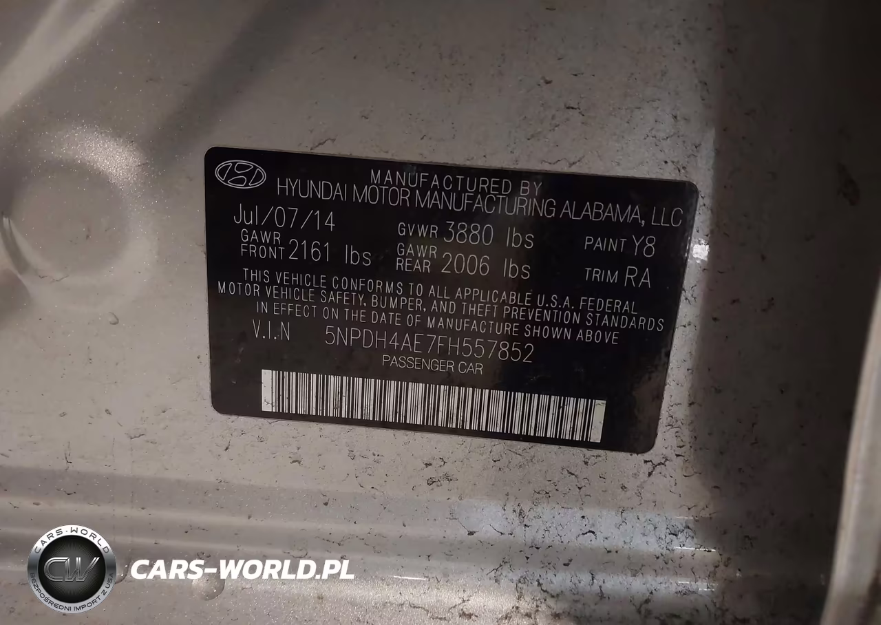 2015 Hyundai Elantra Se VIN:5NPDH4AE7FH557852 - 9