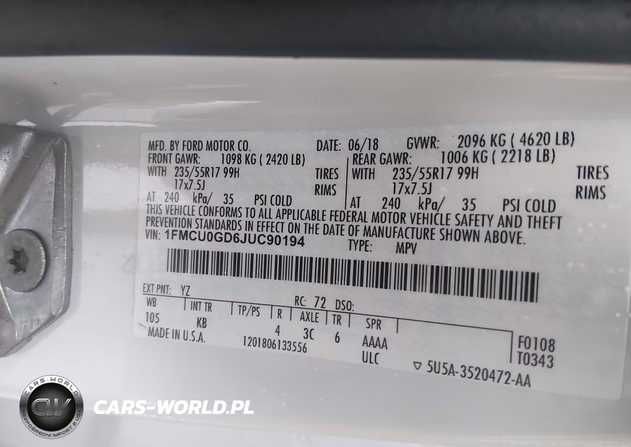 2018 Ford Escape Se VIN:1FMCU0GD6JUC90194 - 9