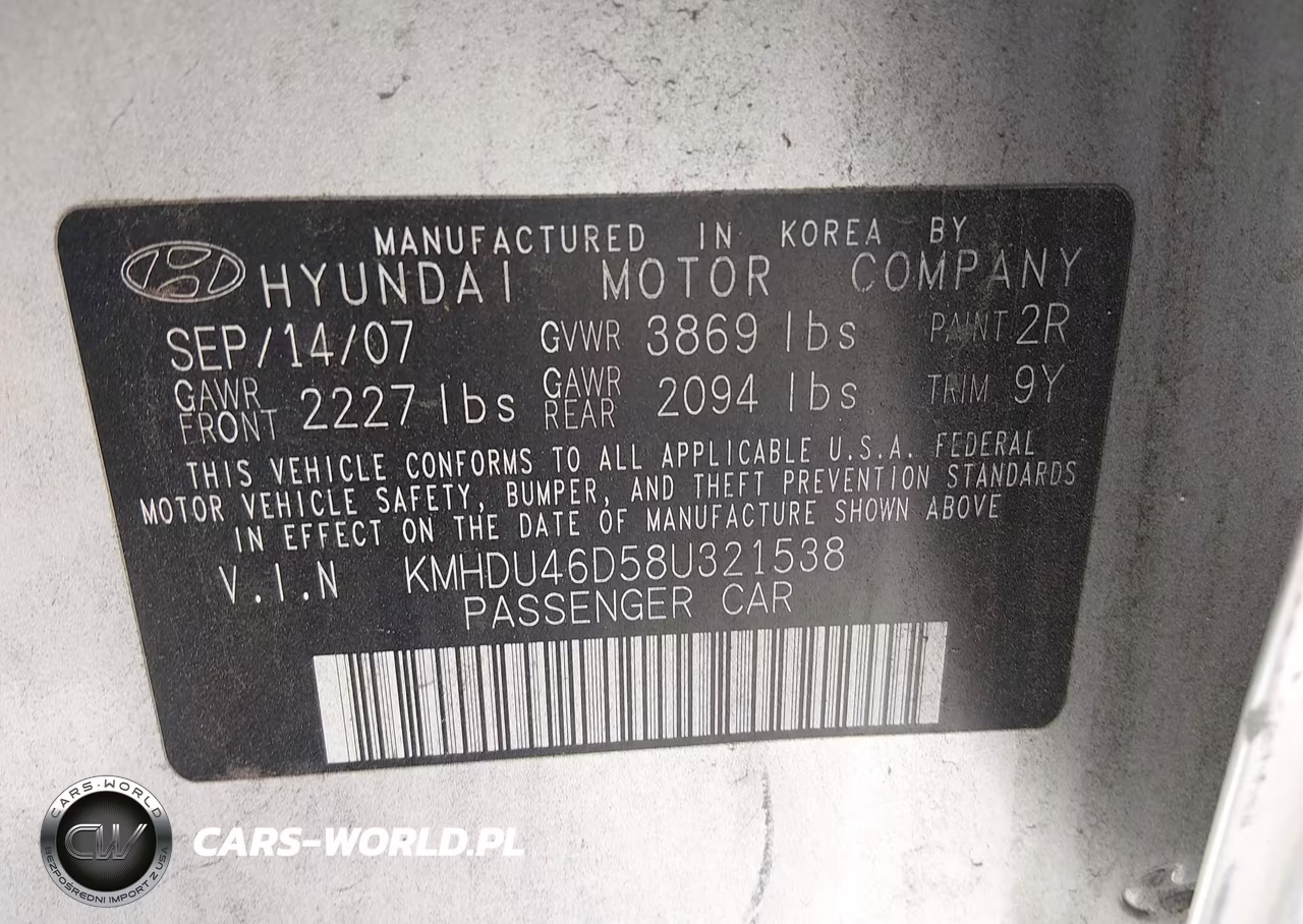 2008 Hyundai Elantra Gls-Se VIN:KMHDU46D58U321538 - 9