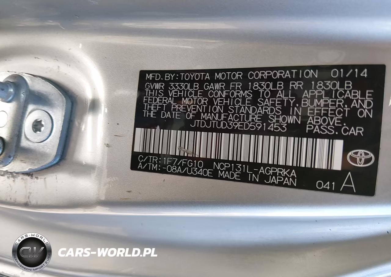 2014 Toyota Yaris Le (Tmc-Cbu Plant) VIN:JTDJTUD39ED591453 - 9