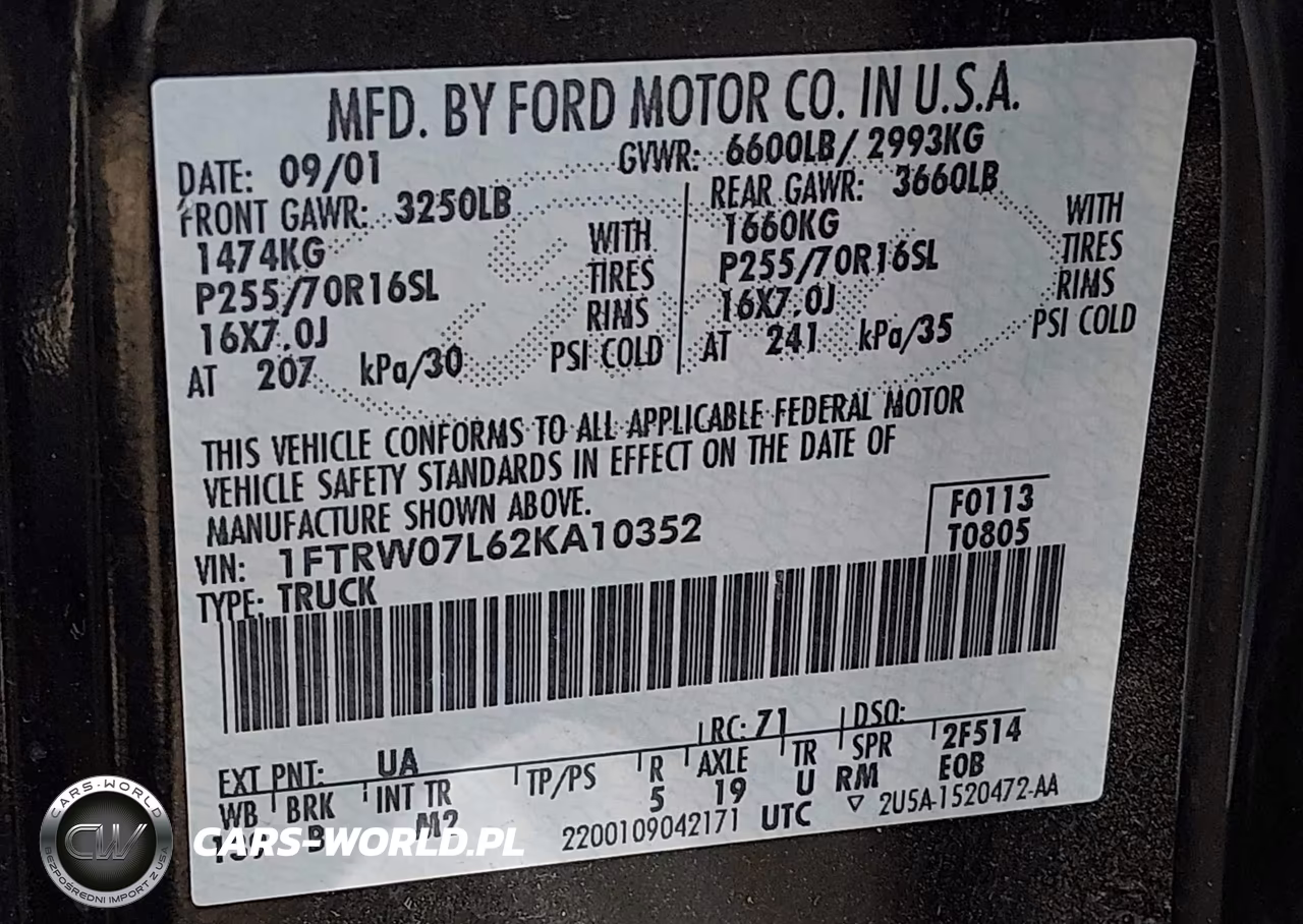 2002 Ford F-150 Lariat-Xlt VIN:1FTRW07L62KA10352 - 9