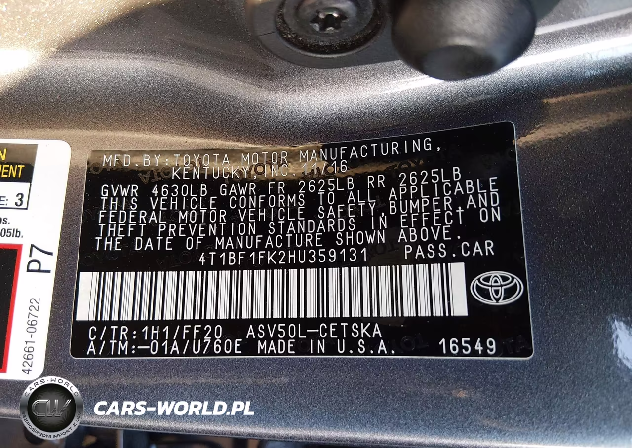 2017 Toyota Camry Se VIN:4T1BF1FK2HU359131 - 9