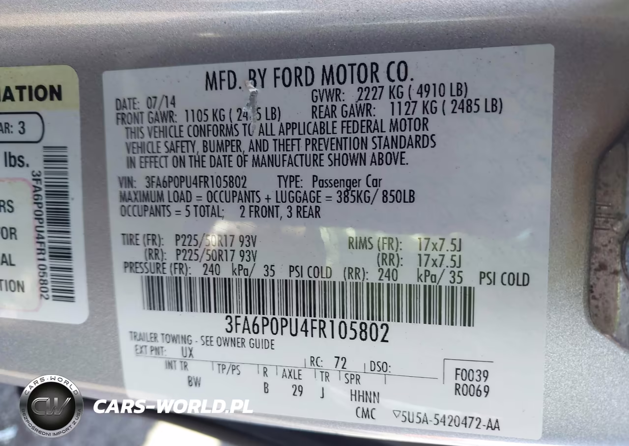 2015 Ford Fusion Energi Se Luxury VIN:3FA6P0PU4FR105802 - 9