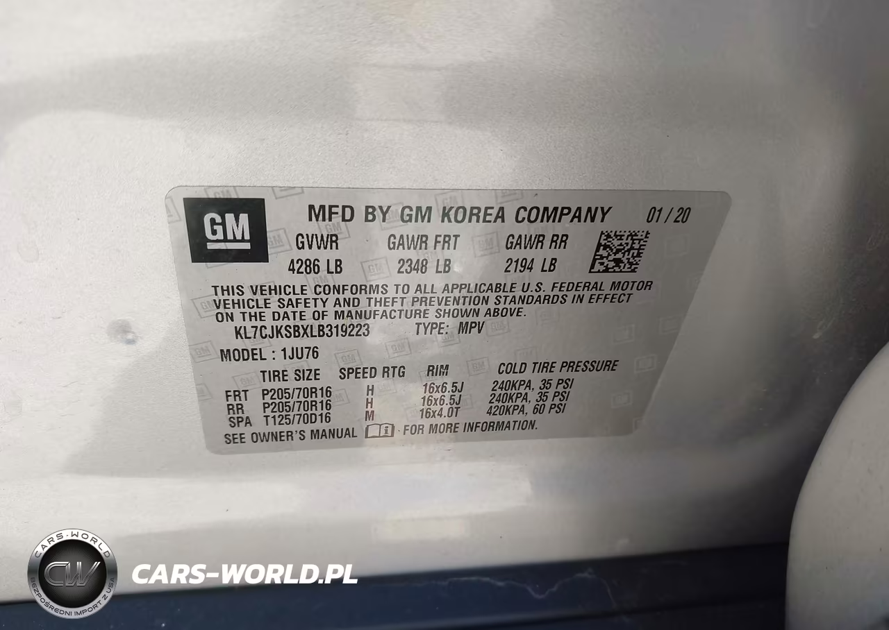 2020 Chevrolet Trax Fwd Ls VIN:KL7CJKSBXLB319223 - 9
