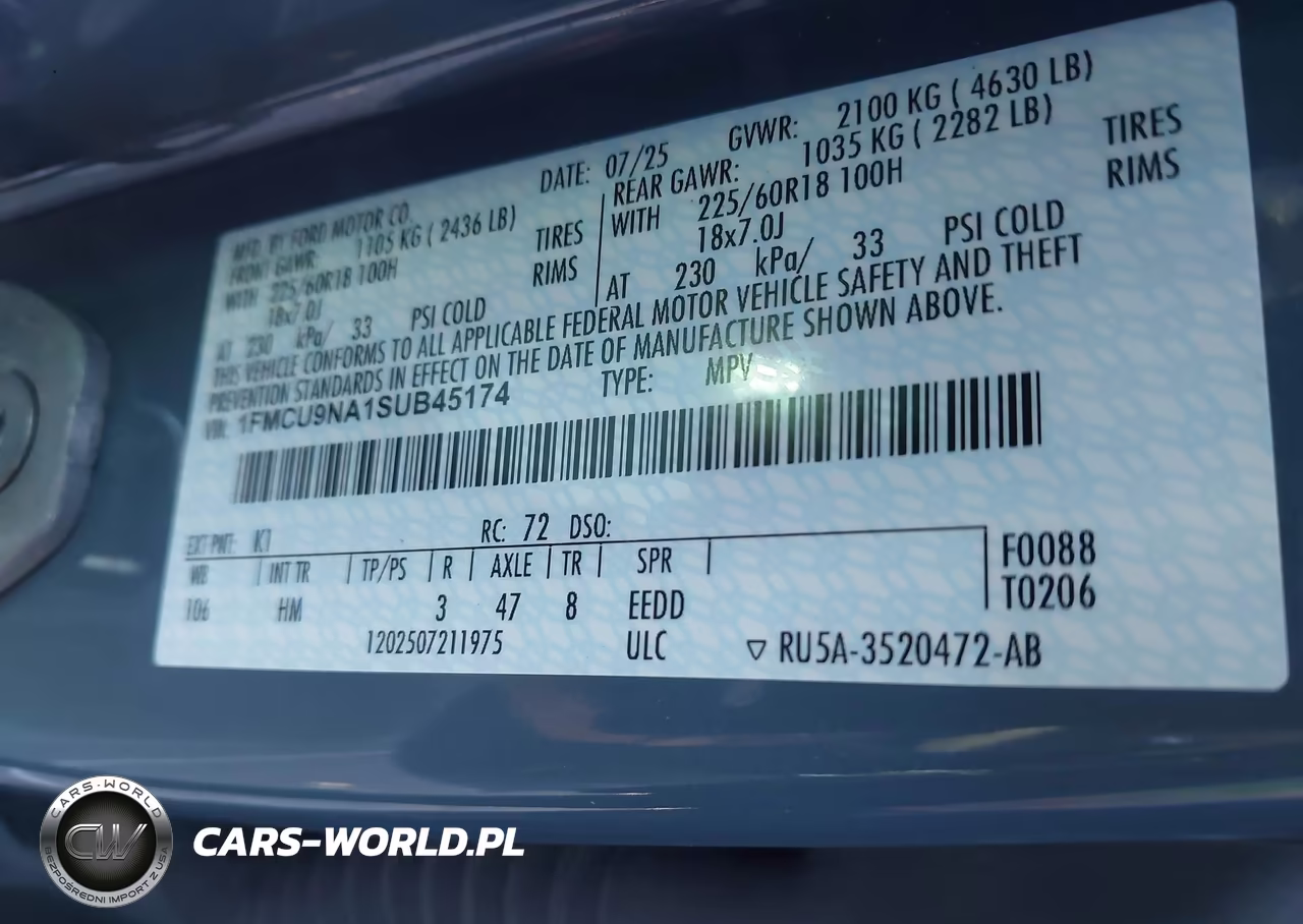 2025 Ford Escape St-Line Select VIN:1FMCU9NA1SUB45174 - 9