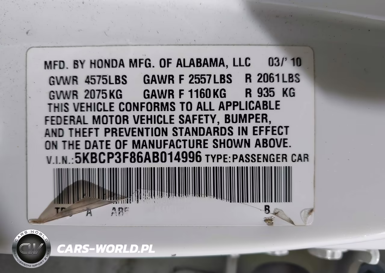 2010 Honda Accord 3.5 Ex-L VIN:5KBCP3F86AB014996 - 9
