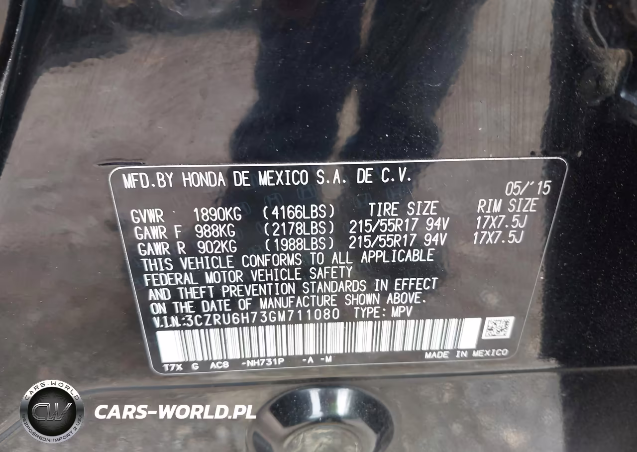 2016 Honda Hr-V Exl VIN:3CZRU6H73GM711080 - 9