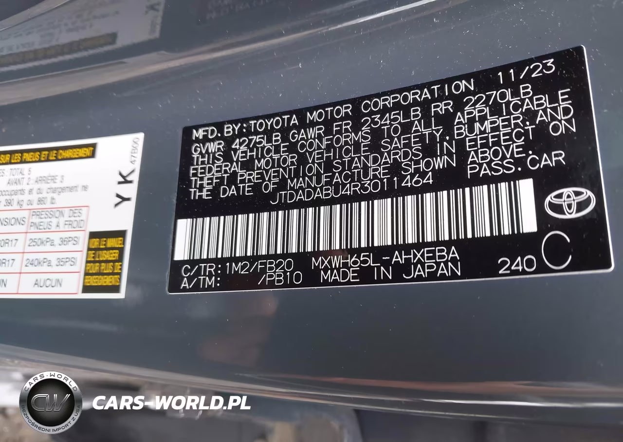 2024 Toyota Prius Le Awd-E VIN:JTDADABU4R3011464 - 9