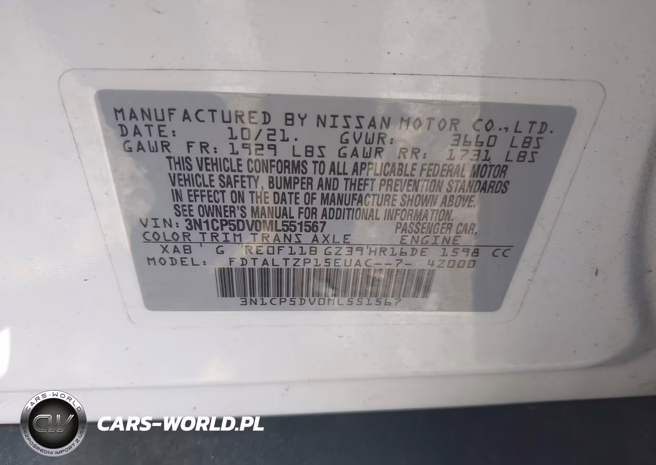 2021 Nissan Kicks Sr Xtronic Cvt VIN:3N1CP5DV0ML551567 - 9