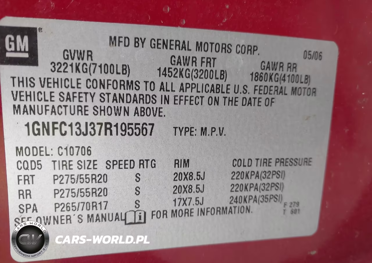 2007 Chevrolet Tahoe Ltz VIN:1GNFC13J37R195567 - 9