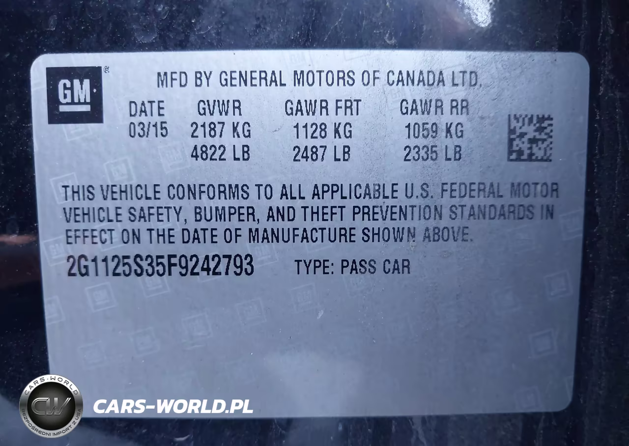 2015 Chevrolet Impala 2Lt VIN:2G1125S35F9242793 - 9