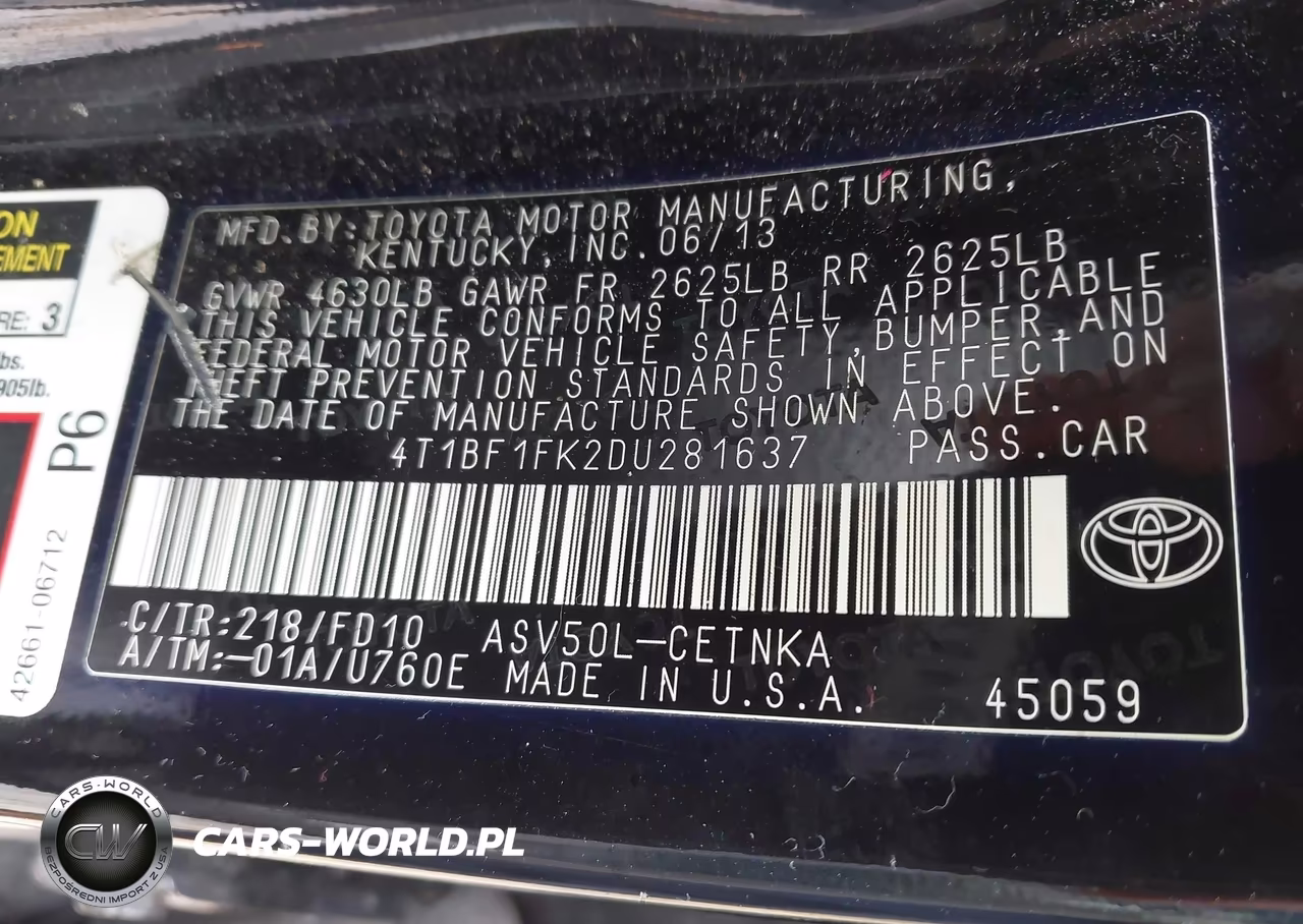 2013 Toyota Camry Le VIN:4T1BF1FK2DU281637 - 9