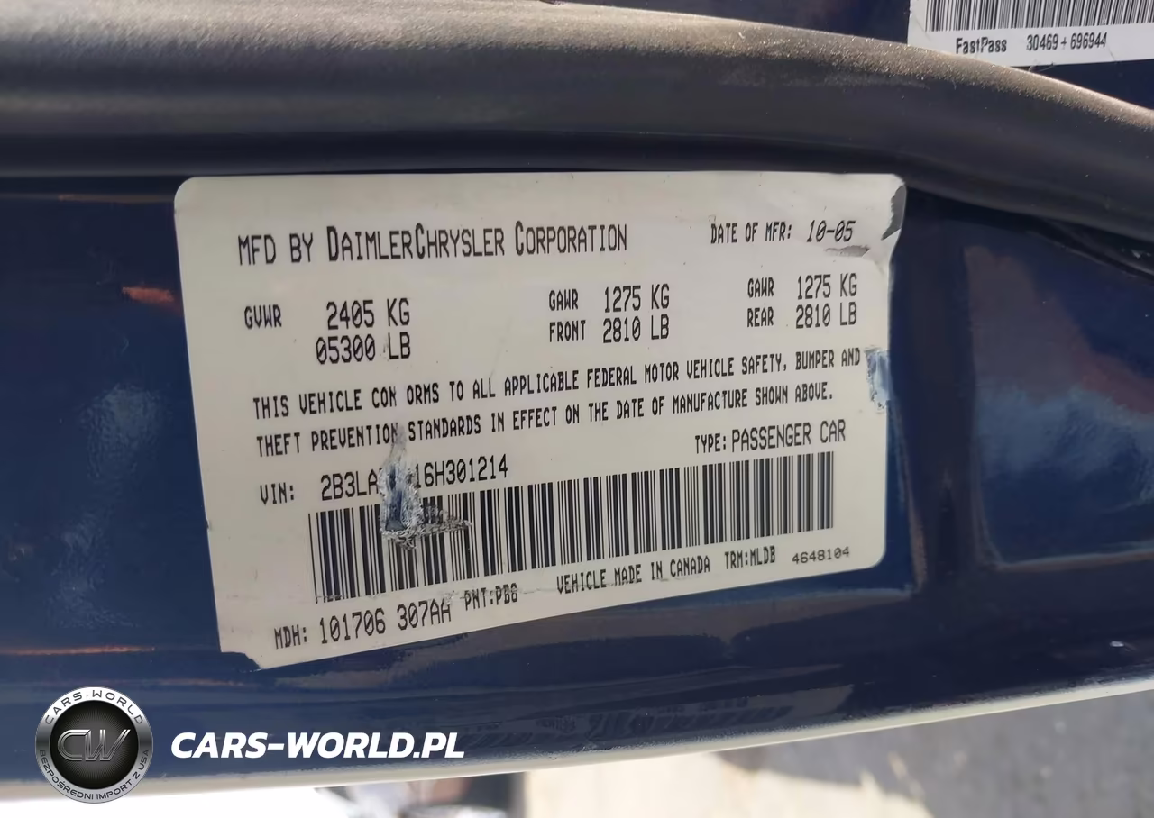 2006 Dodge Charger Rt VIN:2B3LA53H16H301214 - 9