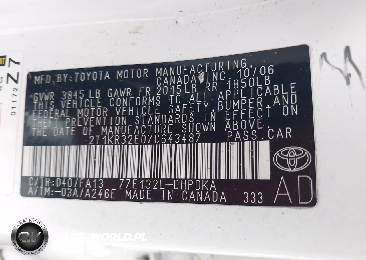 2007 Toyota Matrix VIN:2T1KR32E07C643487 - 9
