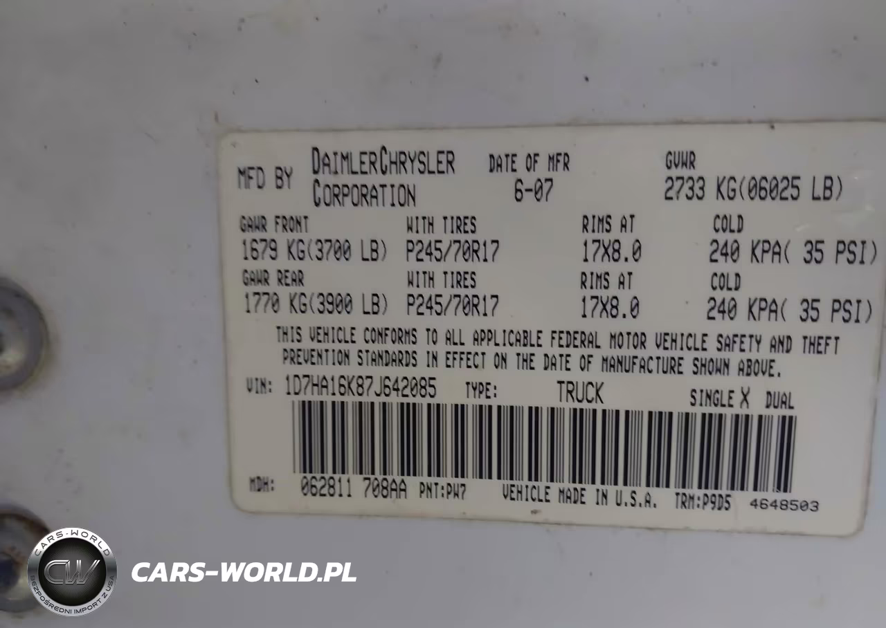 2007 Dodge Ram 1500 St VIN:1D7HA16K87J642085 - 9