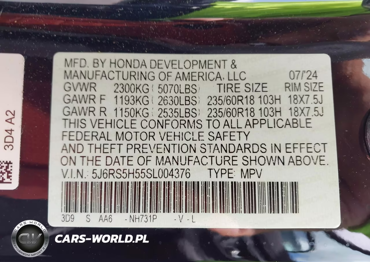 2025 Honda Cr-V Hybrid Sport VIN:5J6RS5H55SL004376 - 9