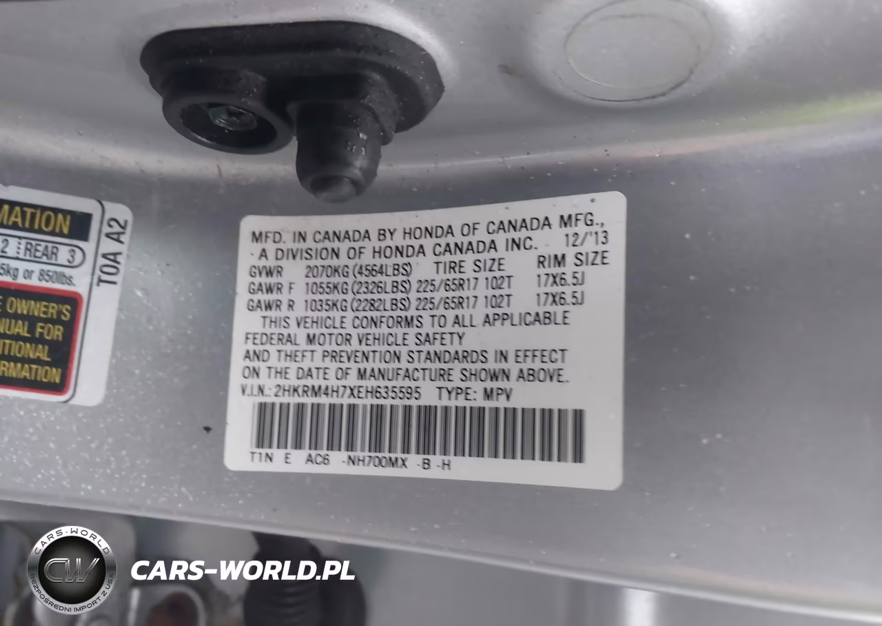 2014 Honda Cr-V Ex-L VIN:2HKRM4H7XEH635595 - 9