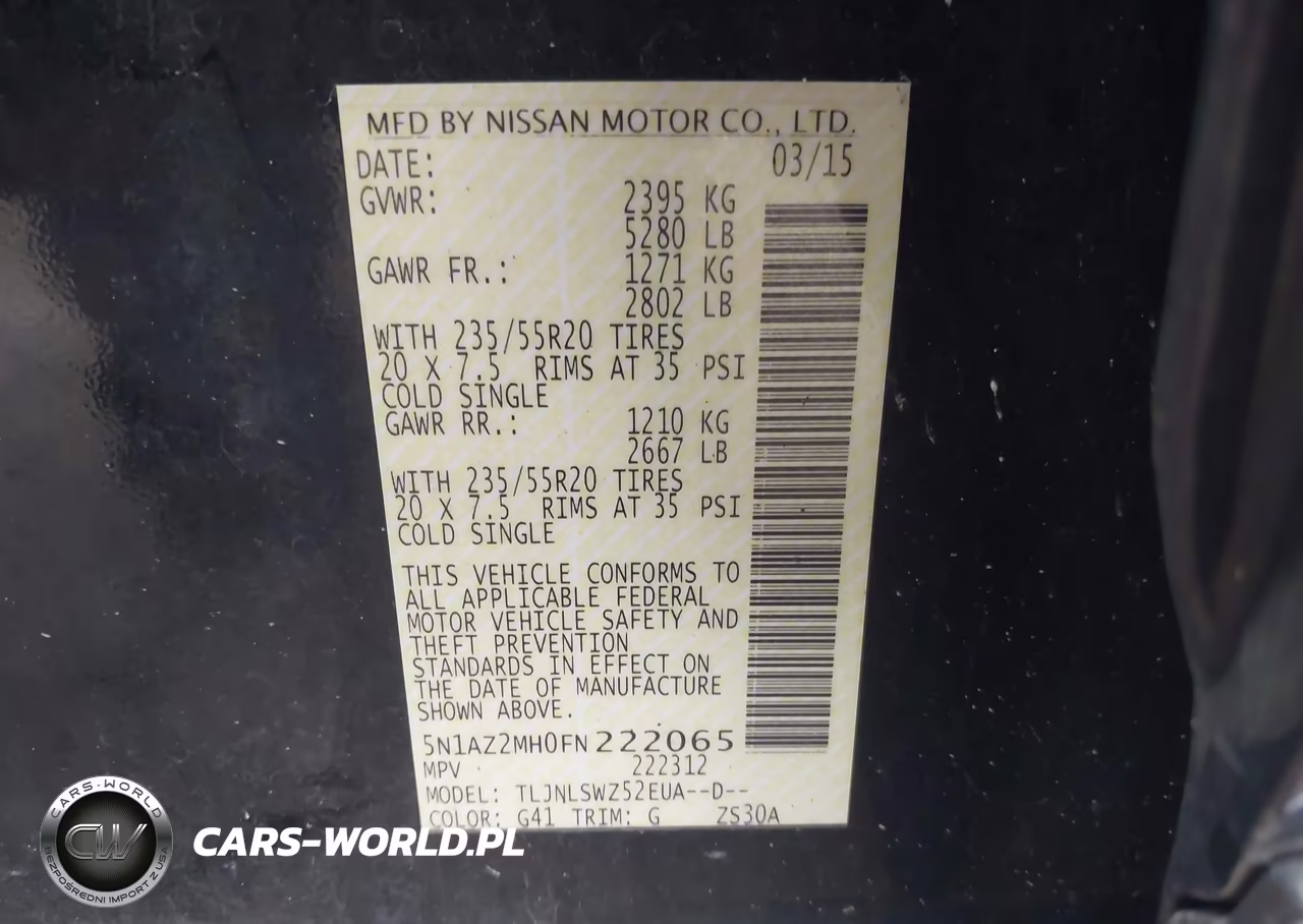 2015 Nissan Murano Platinum VIN:5N1AZ2MH0FN222065 - 9