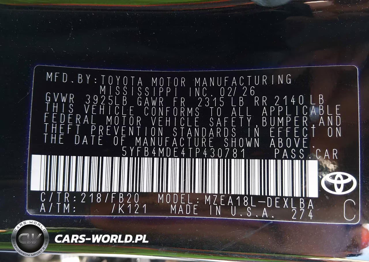 2026 Toyota Corolla Le VIN:5YFB4MDE4TP430781 - 9