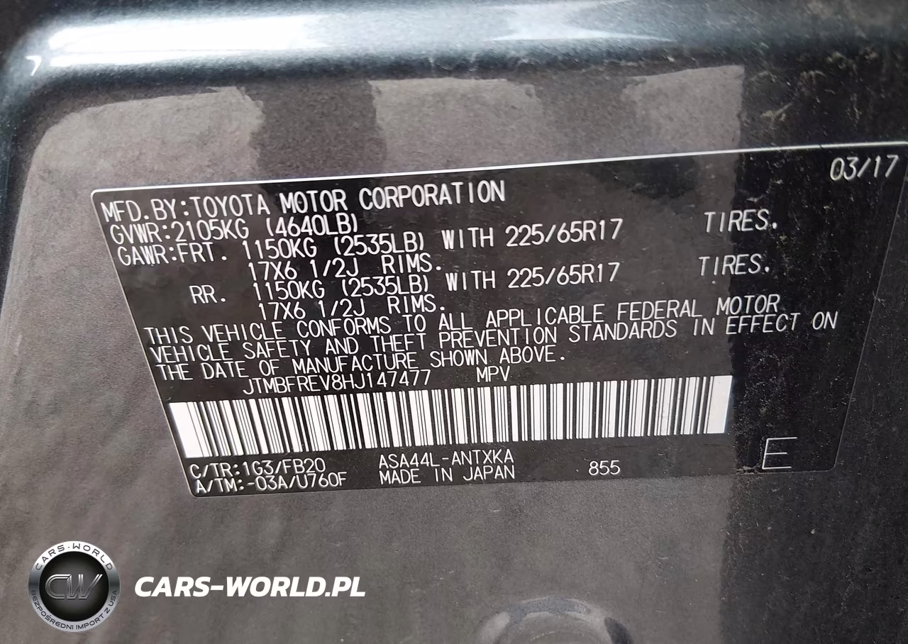 2017 Toyota Rav4 Le VIN:JTMBFREV8HJ147477 - 9