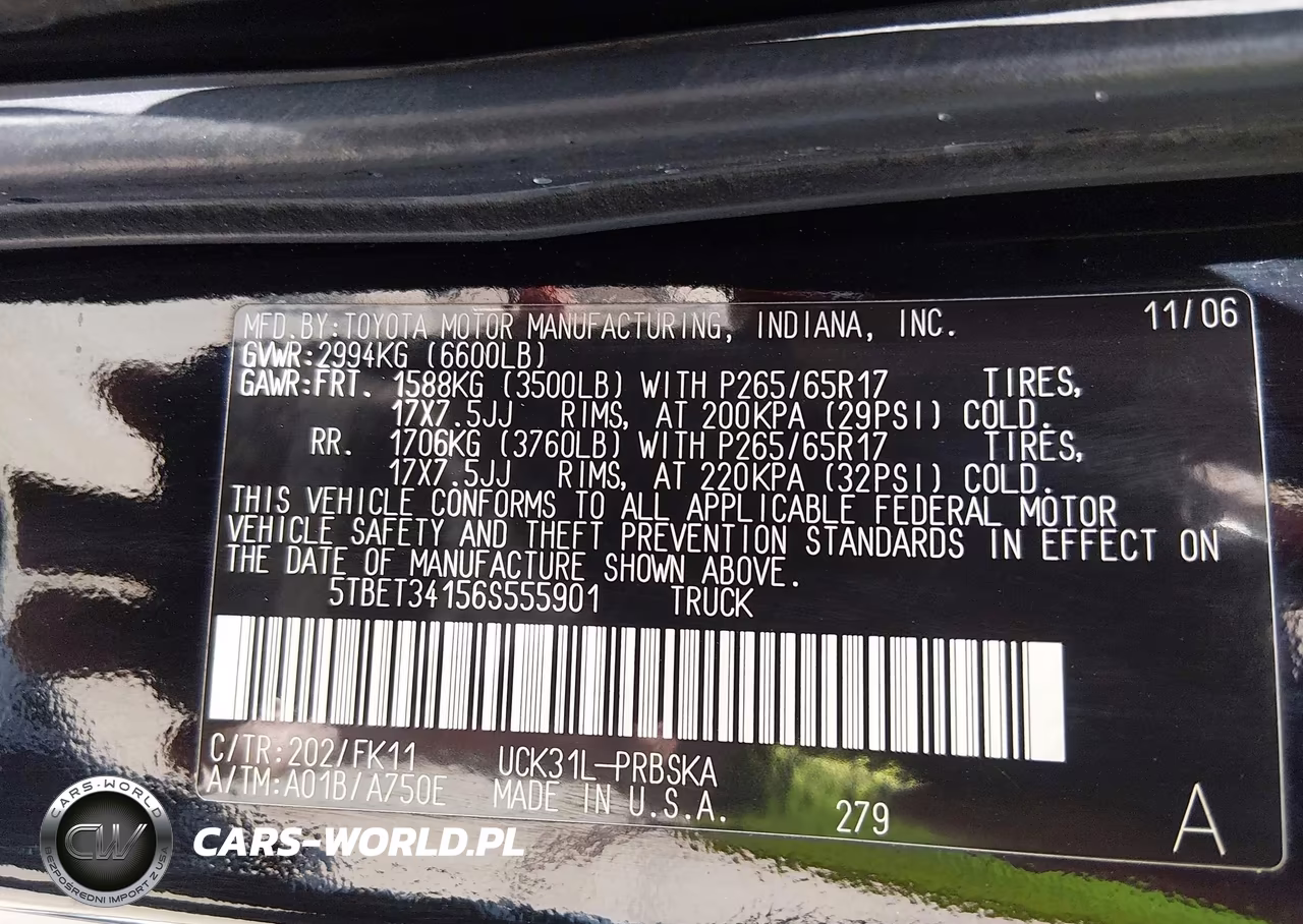 2006 Toyota Tundra Sr5 V8 VIN:5TBET34156S555901 - 9