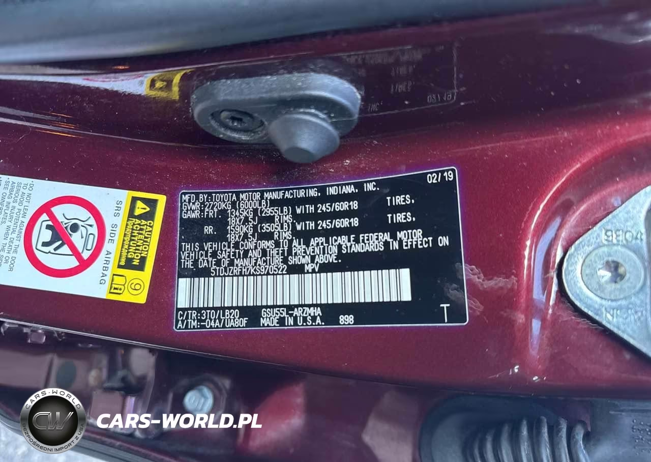 2019 Toyota Highlander Xle VIN:5TDJZRFH7KS970522 - 9