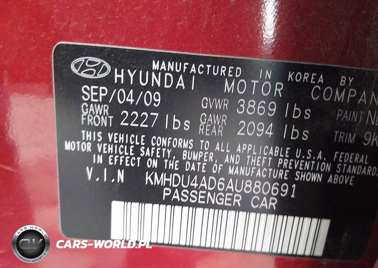 2010 Hyundai Elantra Gls VIN:KMHDU4AD6AU880691 - 9