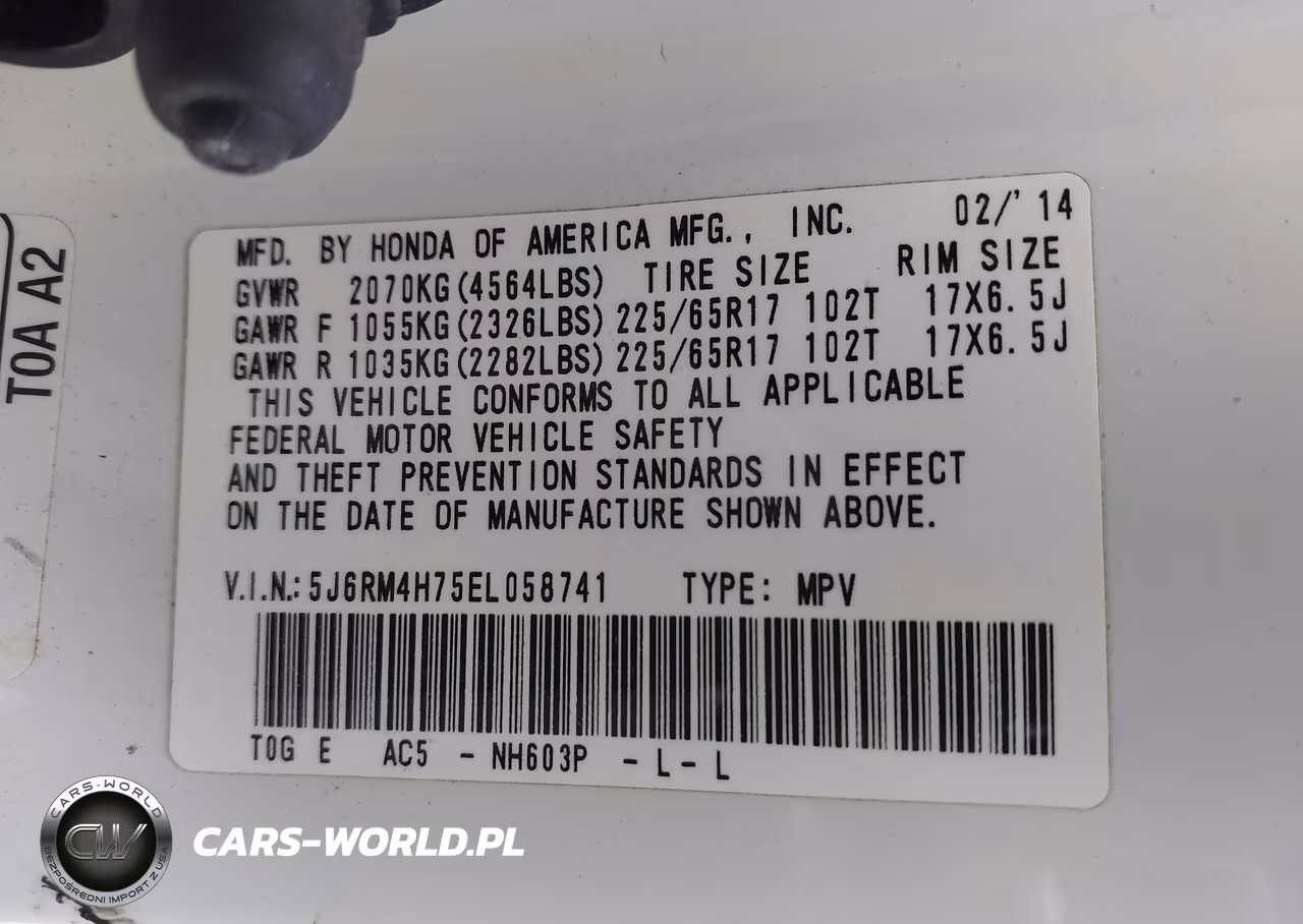 2014 Honda Cr-V Ex-L VIN:5J6RM4H75EL058741 - 9