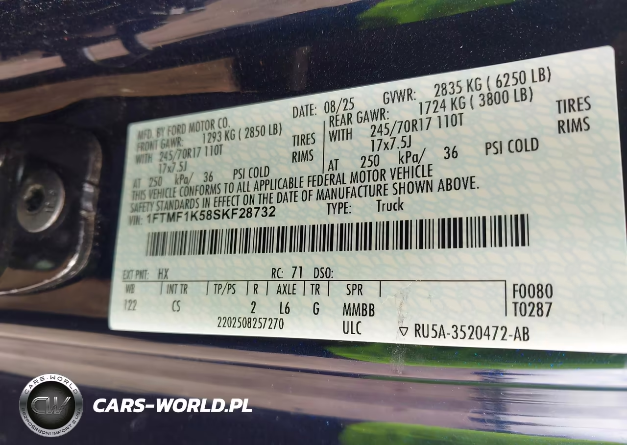 2025 Ford F-150 Xl VIN:1FTMF1K58SKF28732 - 9