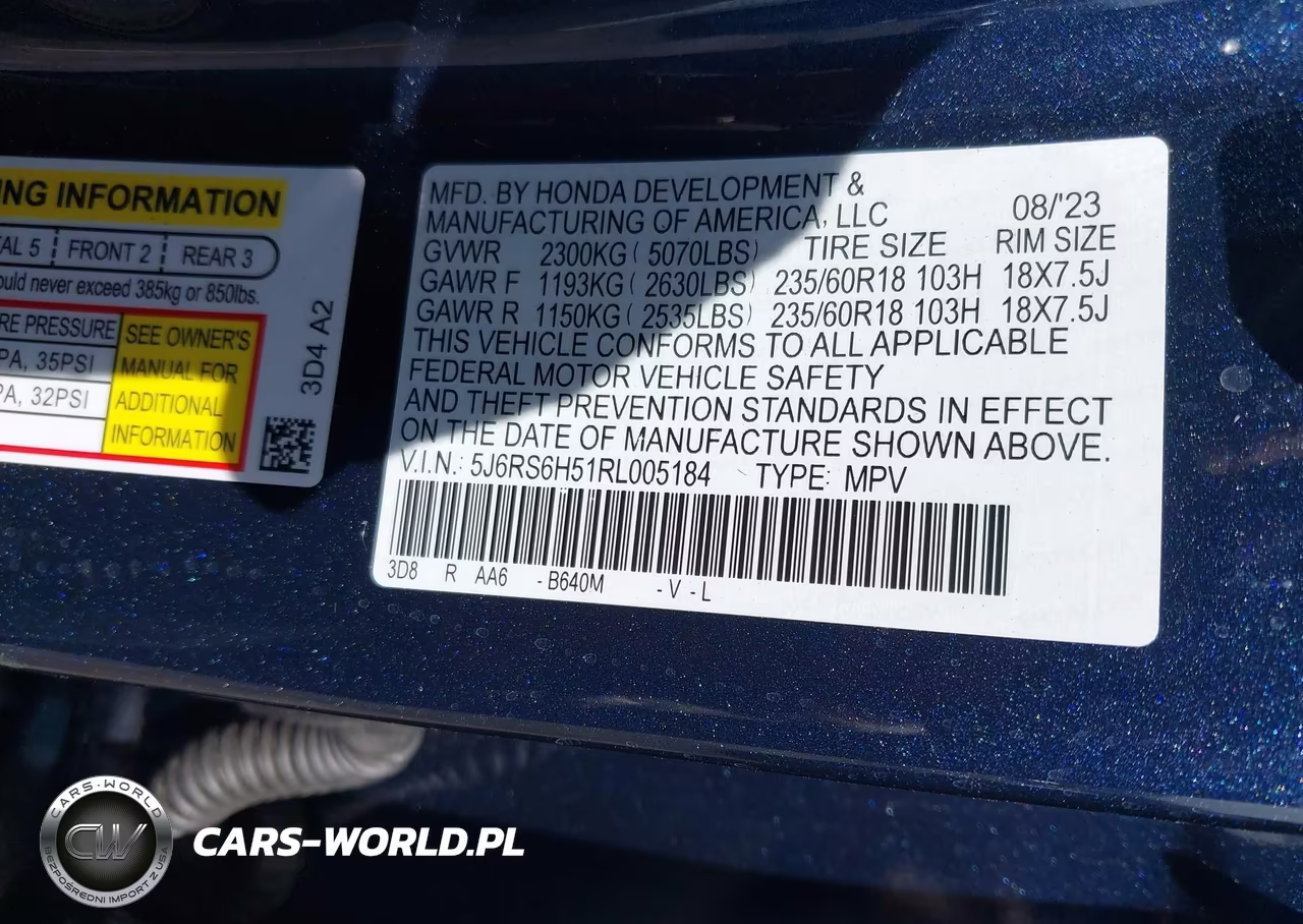 2024 Honda Cr-V Hybrid Sport VIN:5J6RS6H51RL005184 - 9
