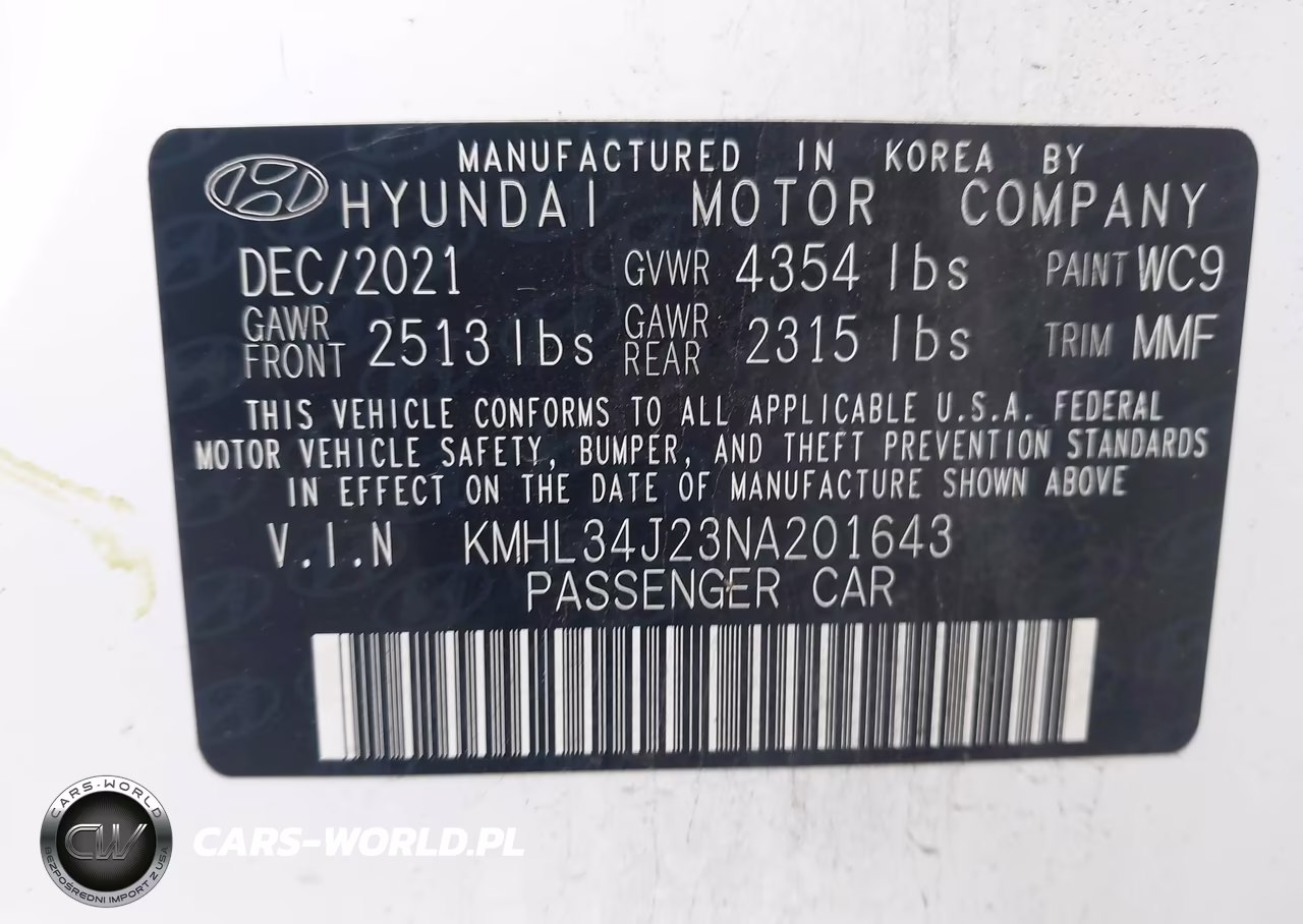 2022 Hyundai Sonata Limited VIN:KMHL34J23NA201643 - 9