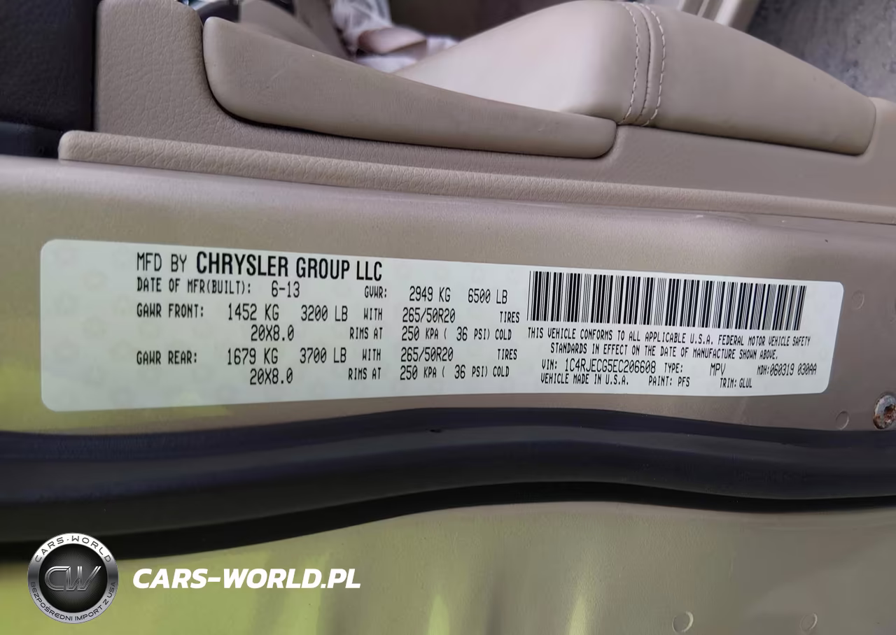 2014 Jeep Grand Cherokee Overland VIN:1C4RJECG5EC206608 - 9