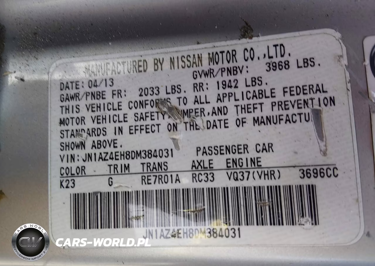 2013 Nissan 370Z VIN:JN1AZ4EH8DM384031 - 9