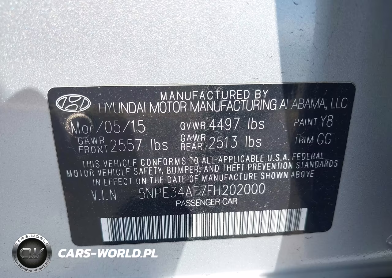 2015 Hyundai Sonata Sport VIN:5NPE34AF7FH202000 - 9
