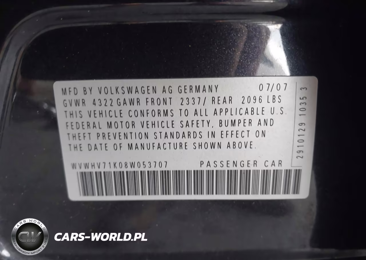 2008 Volkswagen Gti 4-Door VIN:WVWHV71K08W053707 - 9