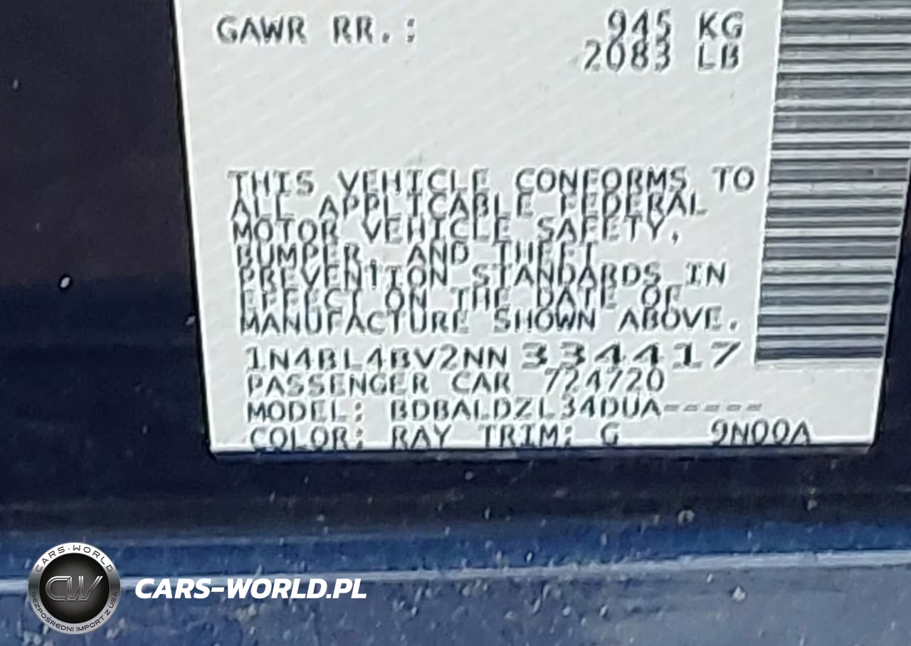 2022 Nissan Altima S Fwd VIN:1N4BL4BV2NN334417 - 9