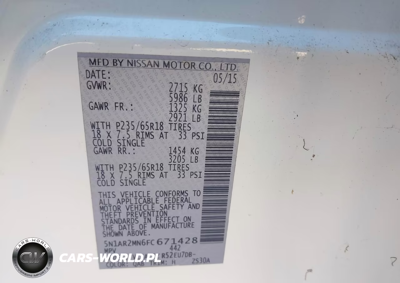 2015 Nissan Pathfinder Sv VIN:5N1AR2MN6FC671428 - 9