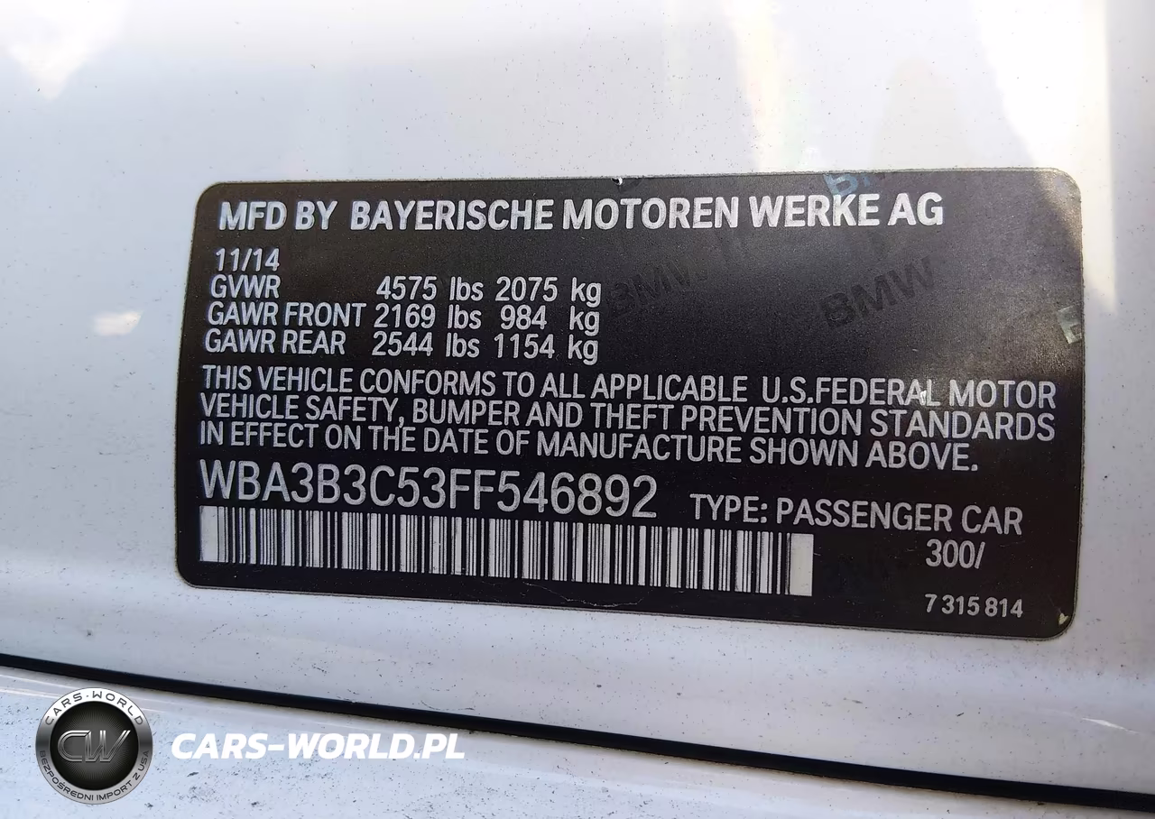 2015 BMW 328I xDrive VIN:WBA3B3C53FF546892 - 9