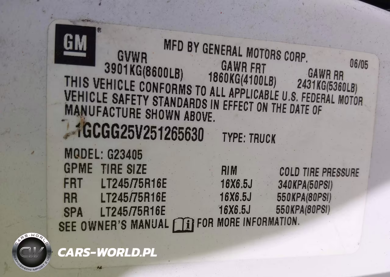 2005 Chevrolet Express VIN:1GCGG25V251265630 - 9