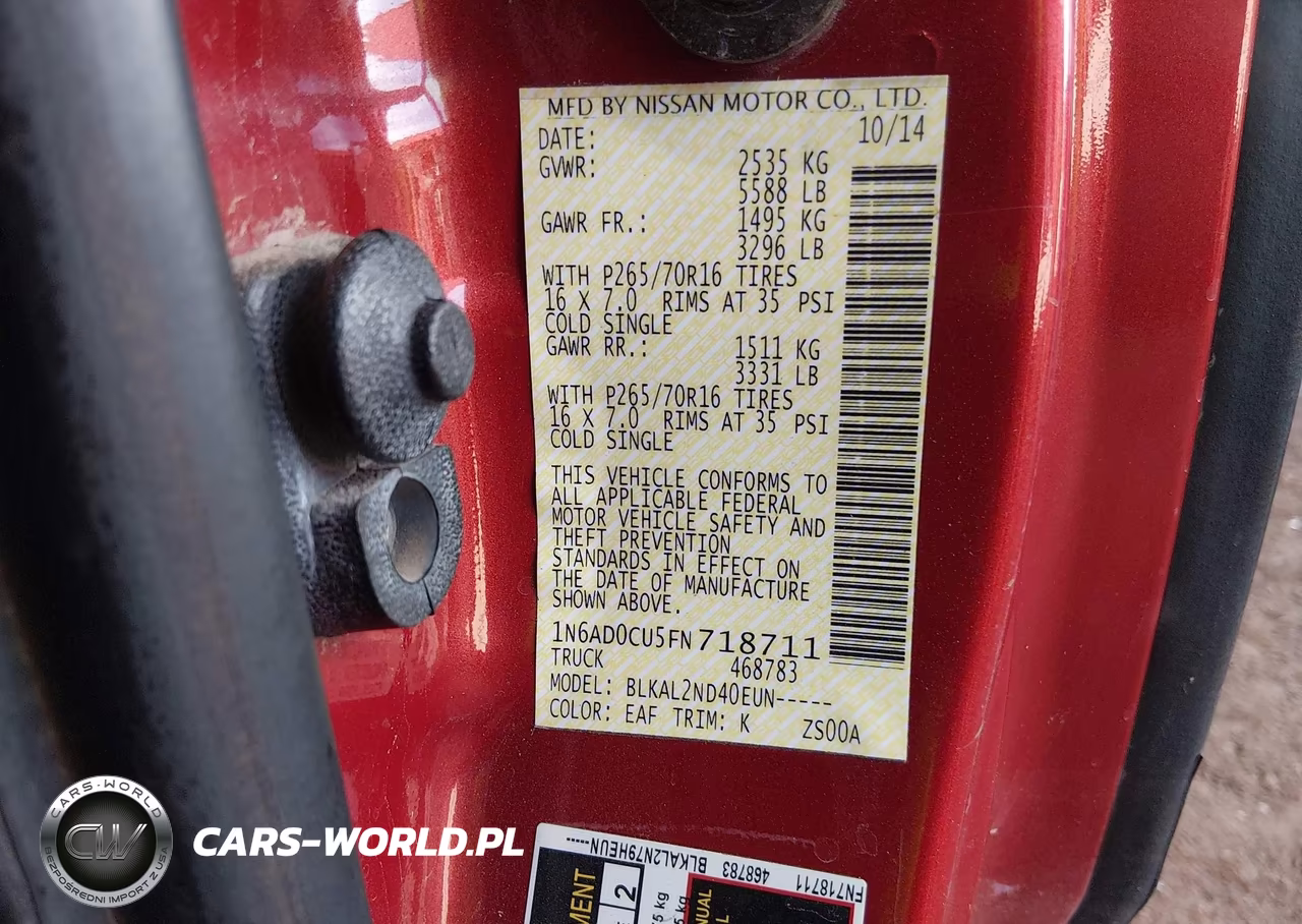2015 Nissan Frontier Sv VIN:1N6AD0CU5FN718711 - 9