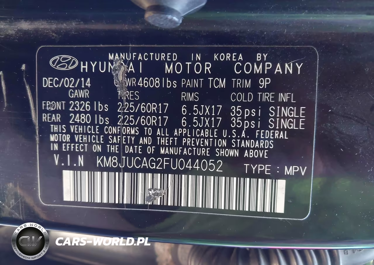 2015 Hyundai Tucson Se VIN:KM8JUCAG2FU044052 - 9